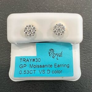 Gold Over Sterling Silver (.925) Moissanite Earrings NWT